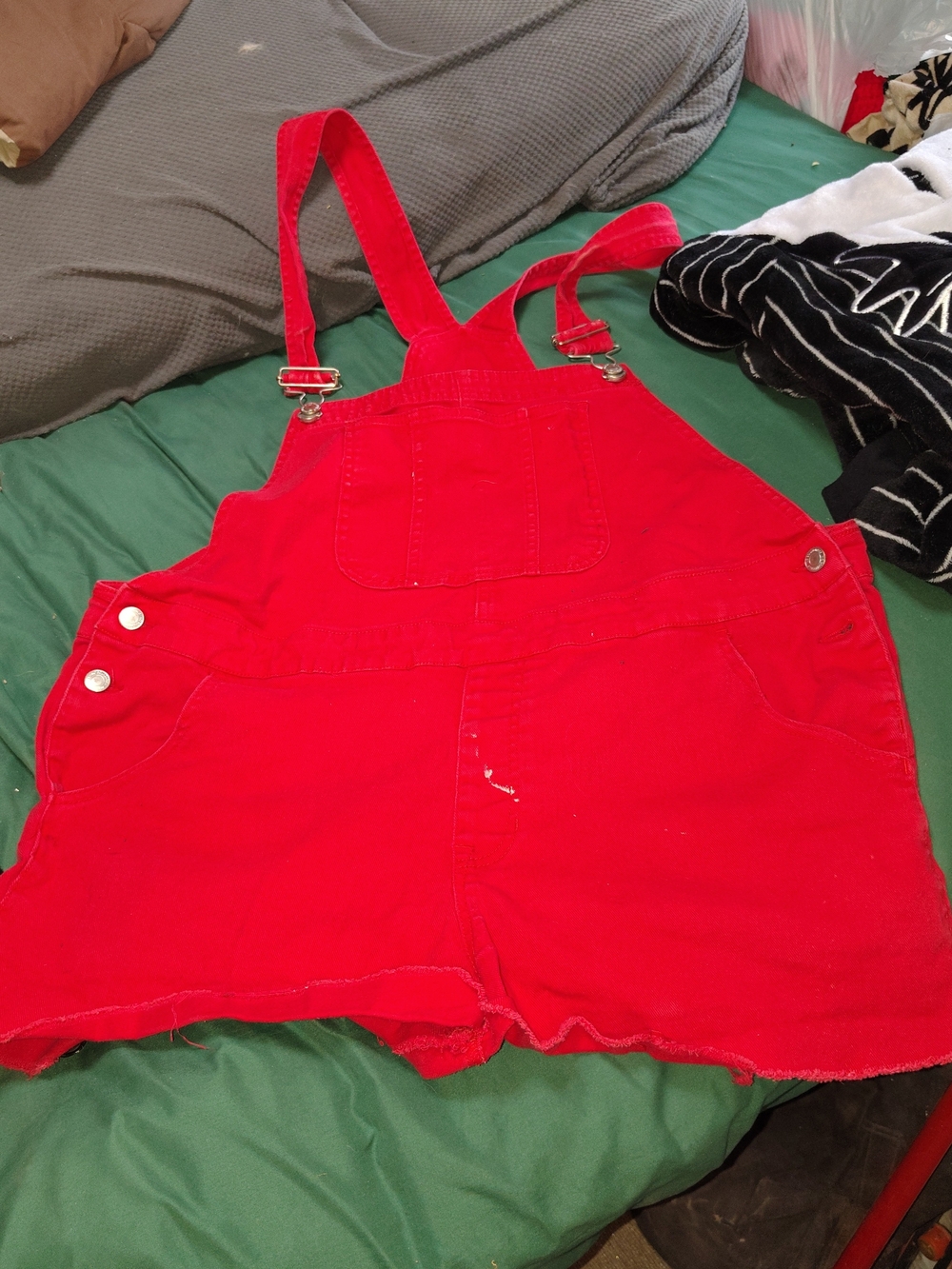 Kids Red Short Overalls for Girls